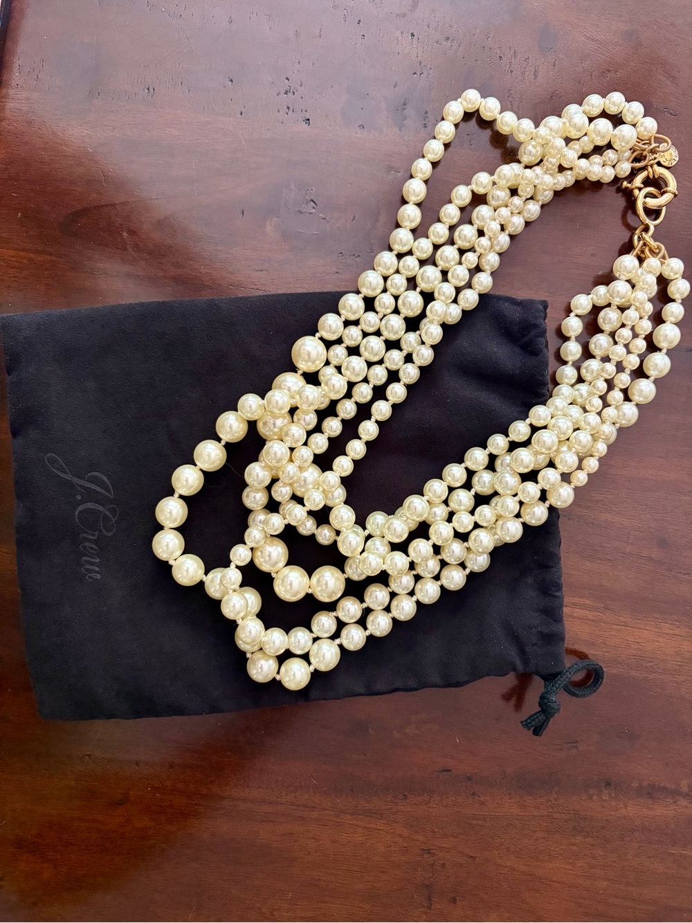 J. Crew Factory Multi-Strand Pearl Necklace - Ivory and Gold